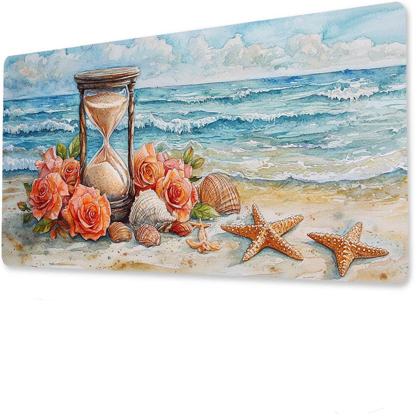 Podkładka pod mysz do gier, 1400 x 700 x 4 mm XXL mata na biurko do gier, mysz klepsydra wodoodporna antypoślizgowa podkładka, podkładka pod mysz dla graczy ocean, odpowiednia do użytku domowego biura