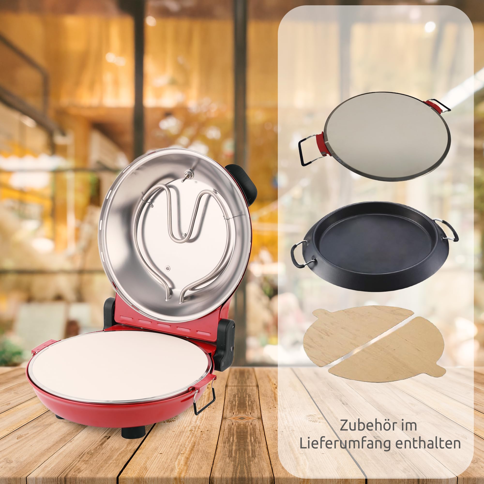 Melchioni Family | Bellanapoli PLUS Doppelwiderstand 1300 Watt unabhängige Regulierung der Widerstände oben und unter analogen Thermostat Temperaturen bis 400°C