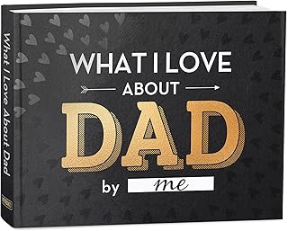 What I Love about Dad Book, Fill-in-the-Blank Book for Dad - Father's day Gifts for Dad from Daughter, Son, Kids - Birthday Gifts for Dad, Dad Birthday Gifts - Dad Christmas Gifts, Stocking Stuffer