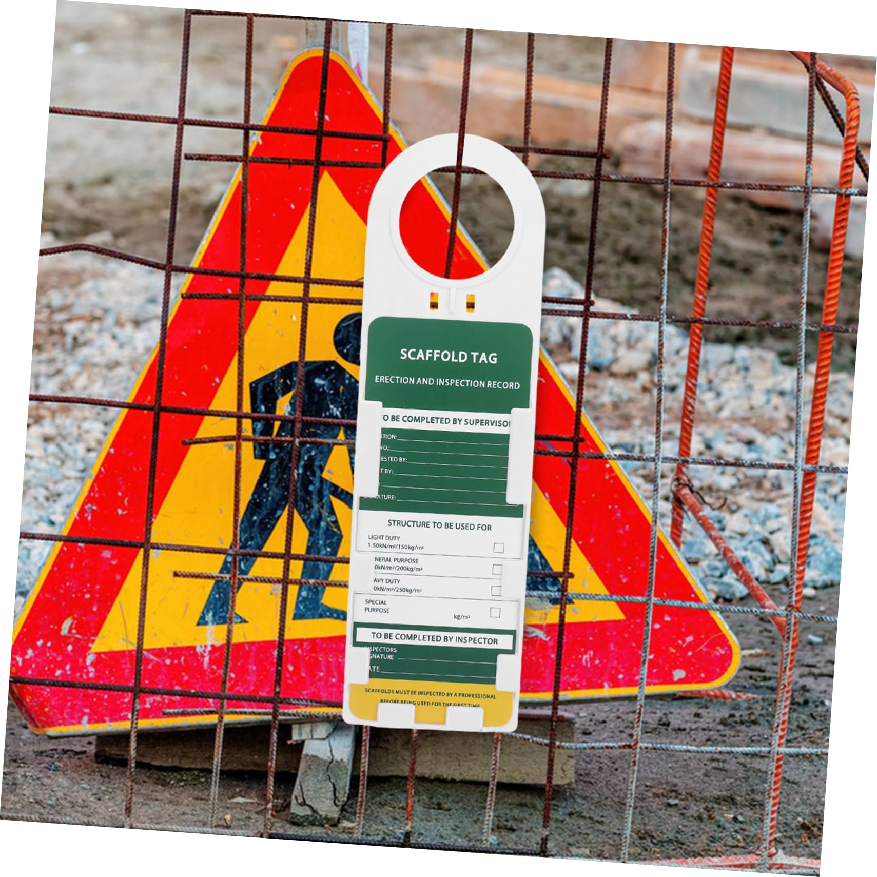 Garneck Set 3 Supporti Durevoli e 6 Inserti di 9 Etichette di Ispezione per Scale e Ponteggi Resistenti All'umidità per Sicurezza Sul Lavoro Industriale e'aperto