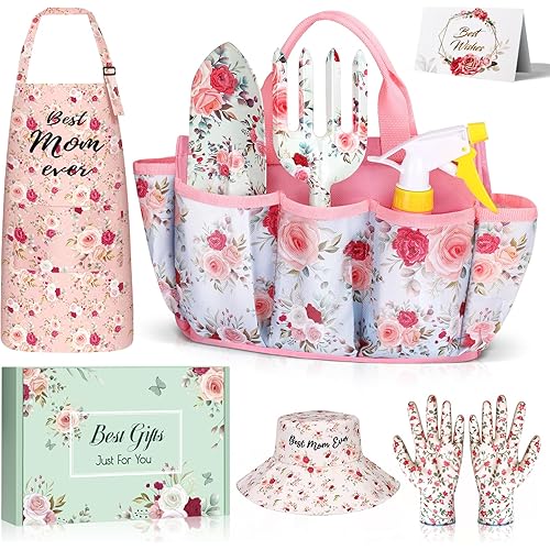 Linkax Mothers Day Mom Gifts for Mothers Wife Daughter, 9-Piece Garden Tools Set Gifts for Adults Women, Spring Gardening Birthday Present for Her Wife Mama Friends Sister Ladies Plant Lovers