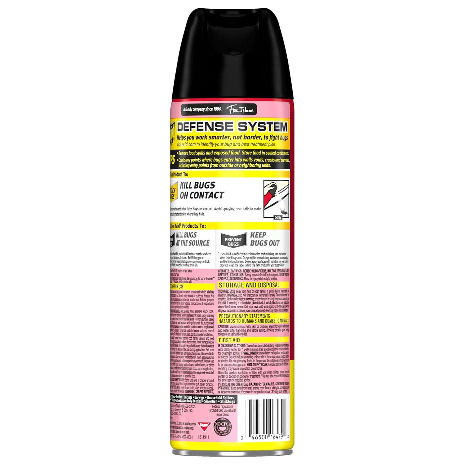 Raid Ant & Roach Killer Spray For Listed Bugs, Keeps Killing for Weeks, Lemon Scent, 17.5 oz