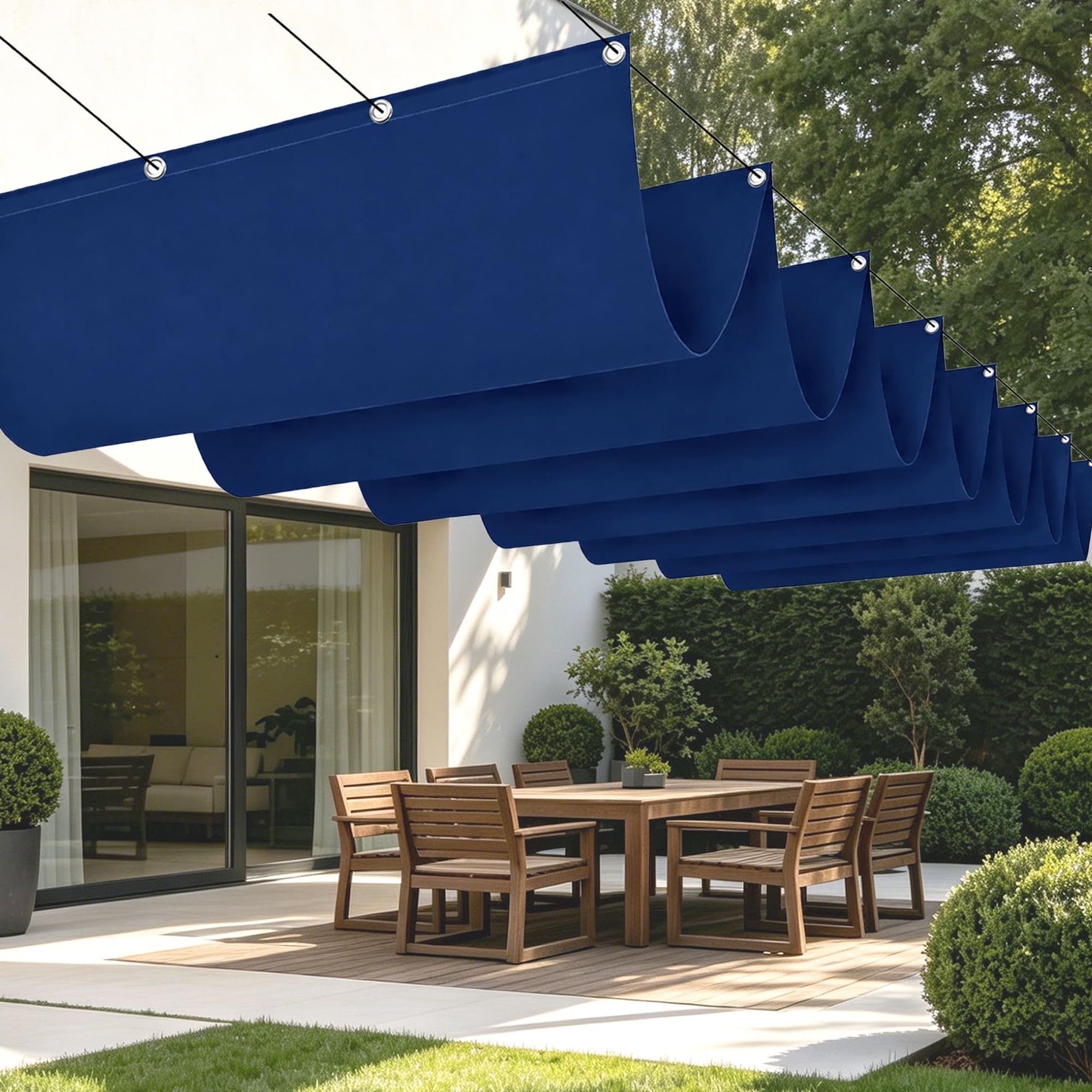 Toile d'ombrage anti-UV et résistante à l'eau pour protéger la terrasse