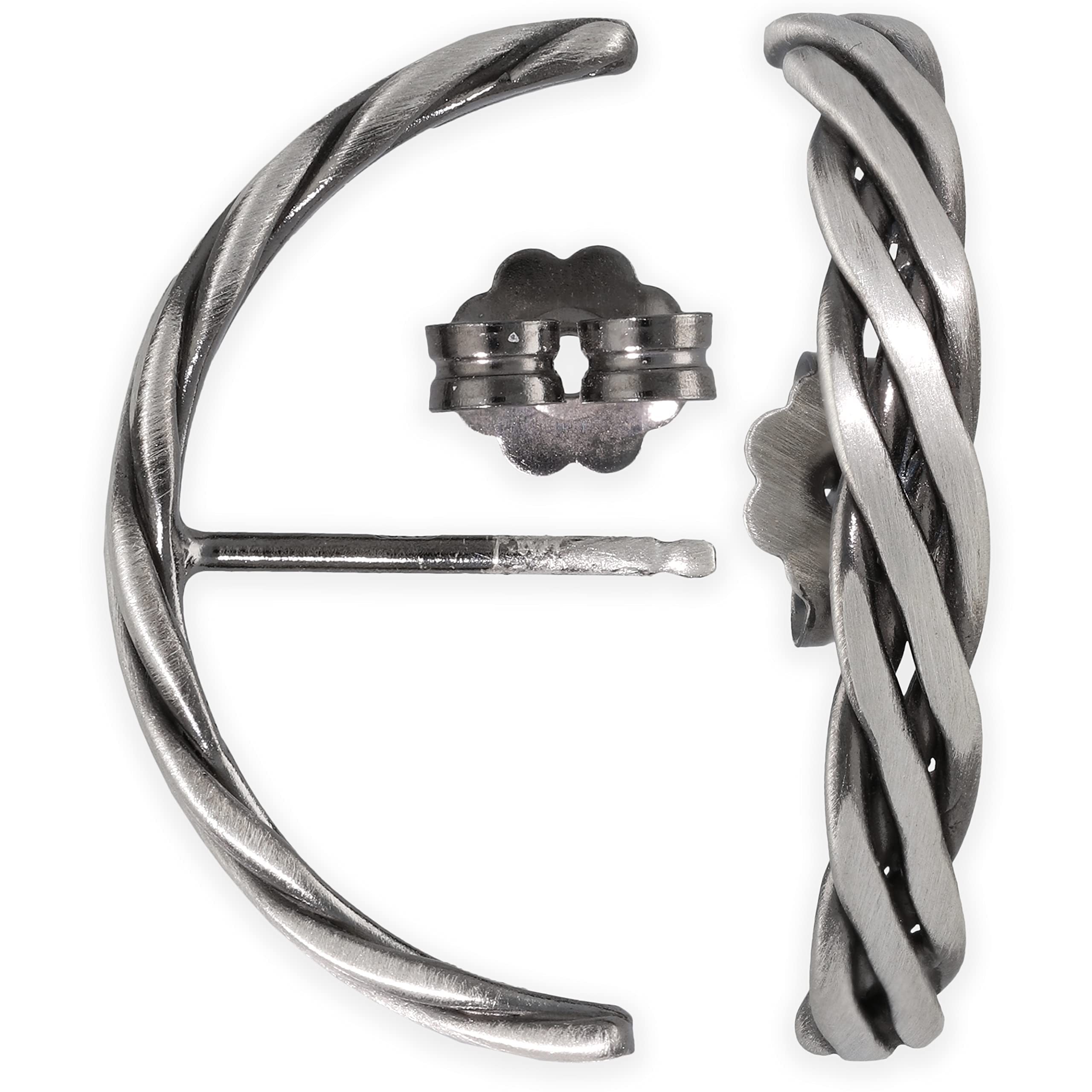 Handmade geschenk für ihn Sterling silber ohrstecker für Männer ohrring Männer huggie ohrsteckerschwarzer ohrring goth schmuck Männer schmuck gotischer ohrring ohrstulpe