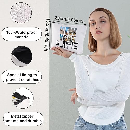 Miniatura 2 de WZMPA Bolsa de maquillaje cosmético de la vida de Nueva York regalo de la ciudad de Nueva York bolsa de la cremallera de las vacaciones de Nueva