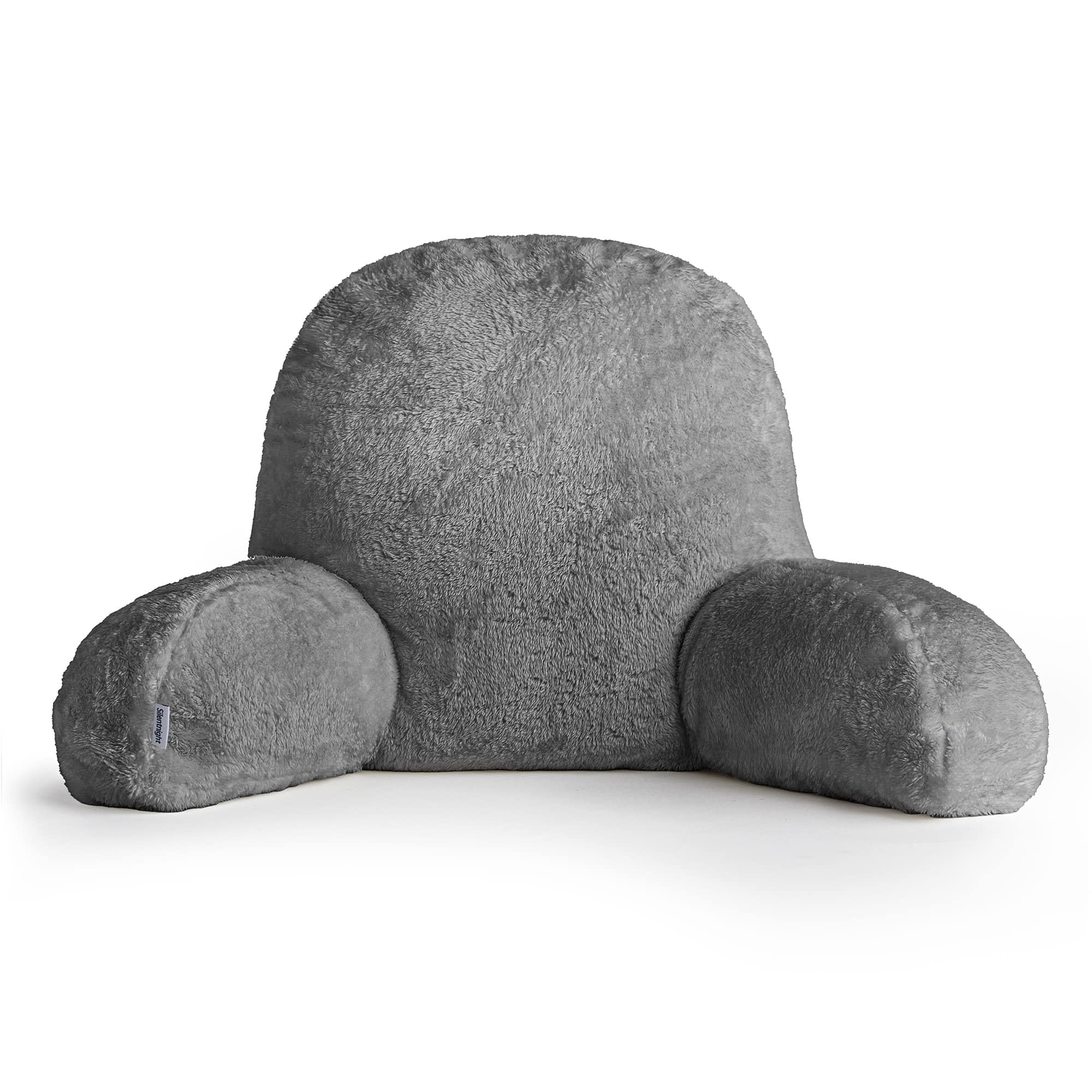 Cuddle Cushion Reading Pillow With Arms – Removable Cover, Super Soft Backrest For Bed, Sofa, Floor (Dark Grey)