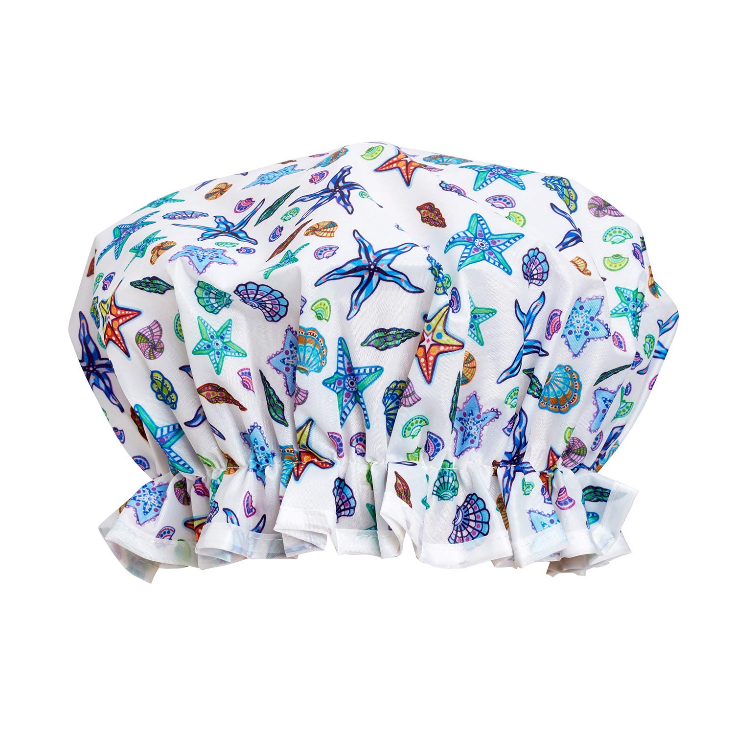 Shower Cap Reusable Bath Cap Dual layered Waterproof Everything's Beachy 27cm's