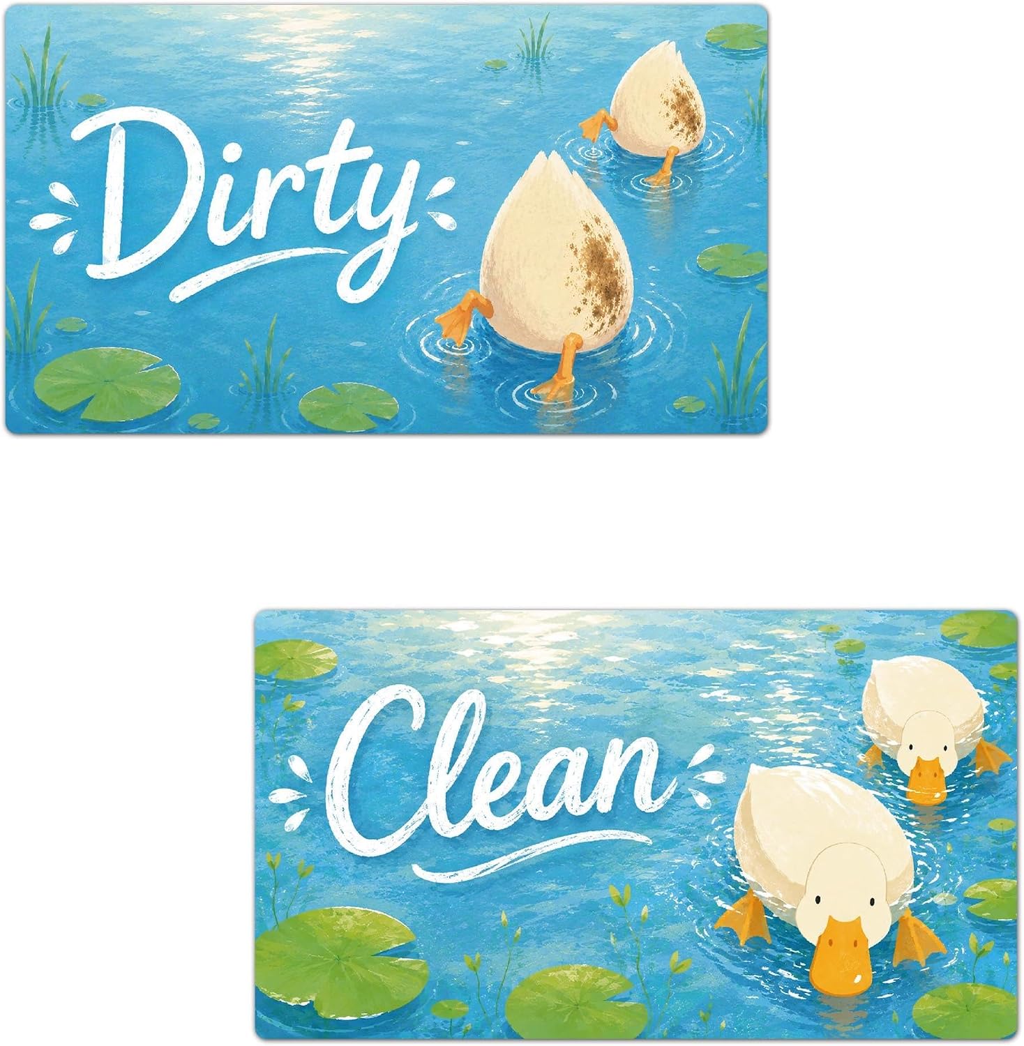 Dazoratix Clean Dirty Magnet for Dishwasher - Funny Duck Sign Flip Sticker