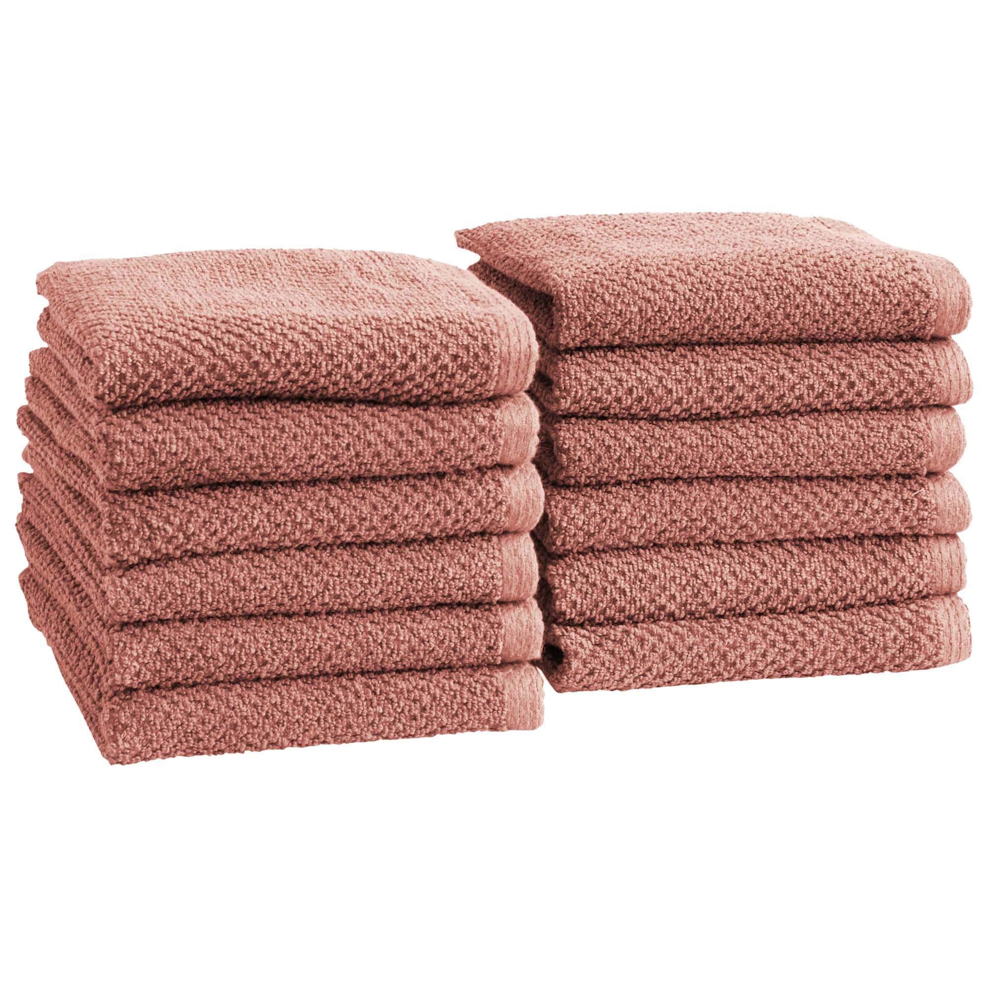 Great Bay Home 100% Cotton 12-Pack 13x13 Wash Cloth - Absorbent, Quick-Drying, Durable Face Towels for Bathroom Decor - Low-Twist, Two-Ply Fibers (