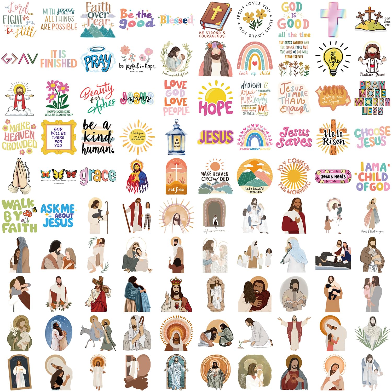 100PCS Inspirational Christian Stickers - Image 3