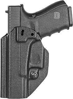 MFT Holsters Inside Waistband Holster, Ambidextrous, Fits Glock 19 23, Kydex, Includes 1.5 Belt Attachement, Black Finish, One Size, HGL19AIWBA-BL