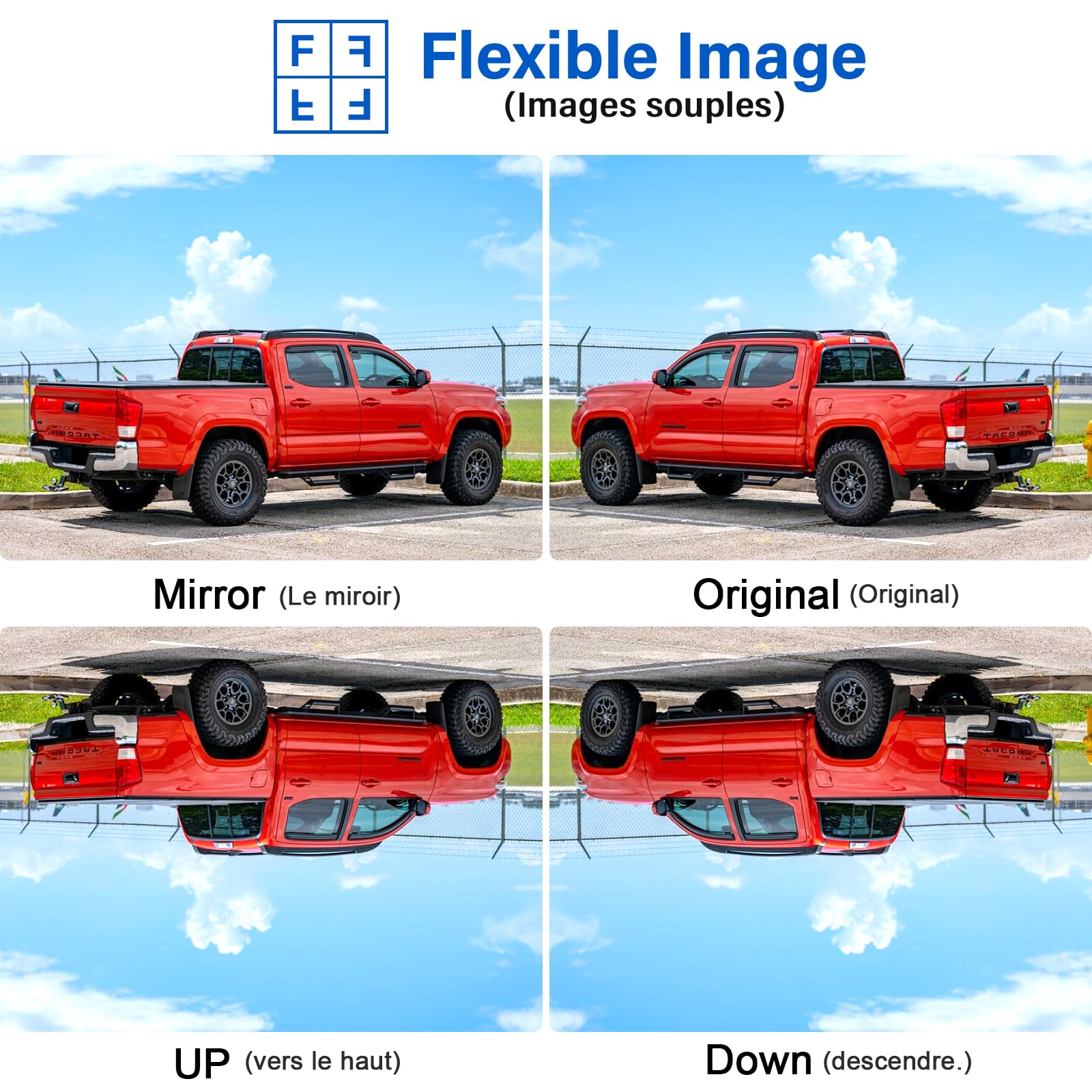 Caméra de Recul sans Fil HD 1080P 5 Pouces Camera de Recul Voiture Ensemble étanche Vision Nocturne T2