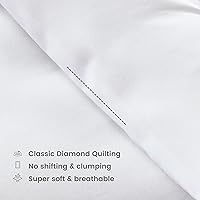 Vista 5 de SLEEP ZONE Edredón Relleno tamaño Queen, edredón reversible alternativo al plumón, ropa de cama ligera, suave y transpirable para todas