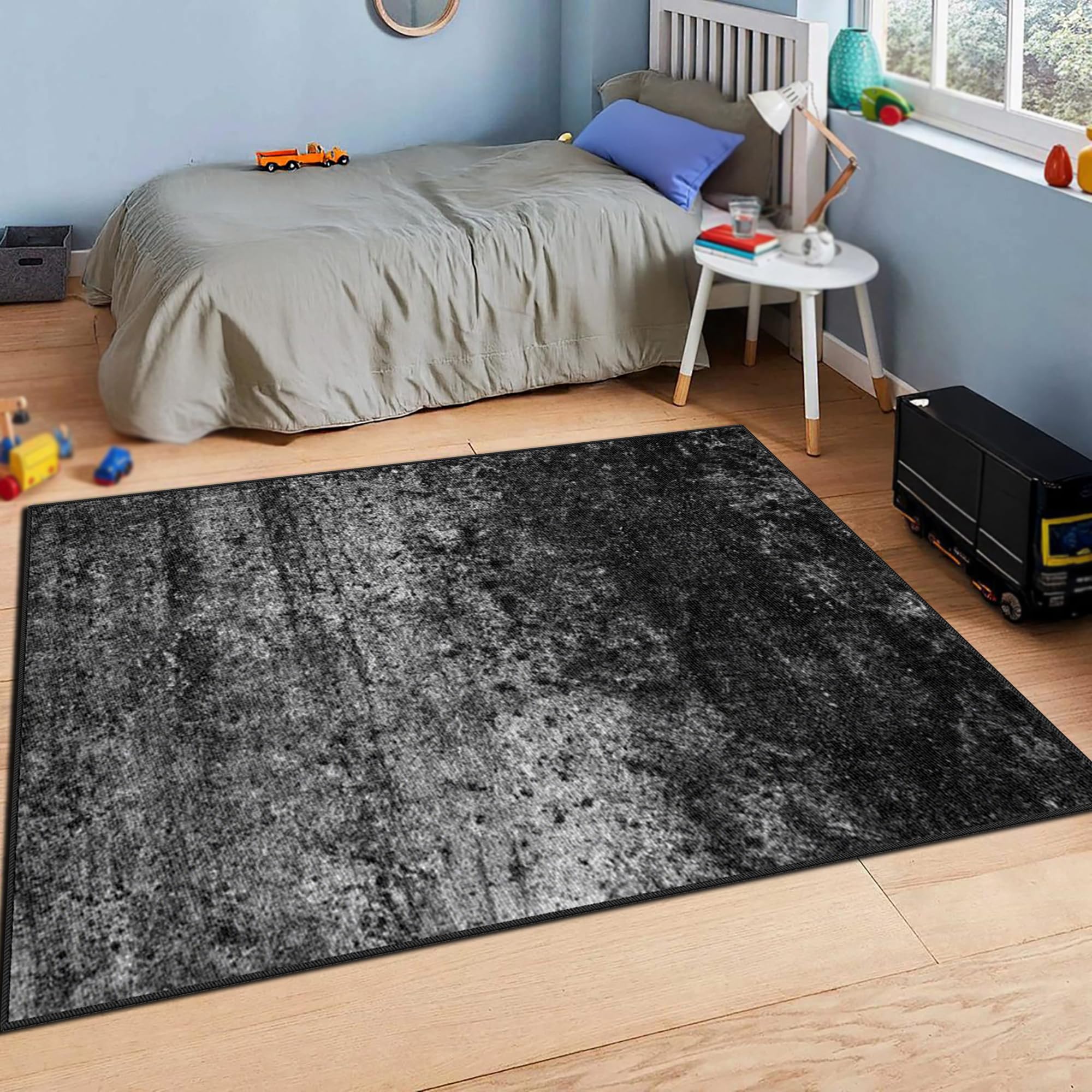 Antypoślizgowy dywan do salonu, można prać w pralce, mata z krótkim włosiem, 110 x 130 cm | Nadający się do prania dywan gamingowy do sypialni pokoju dziecięcego jadalni, biura, miękki antypoślizgowy dywanik pod łóżko
