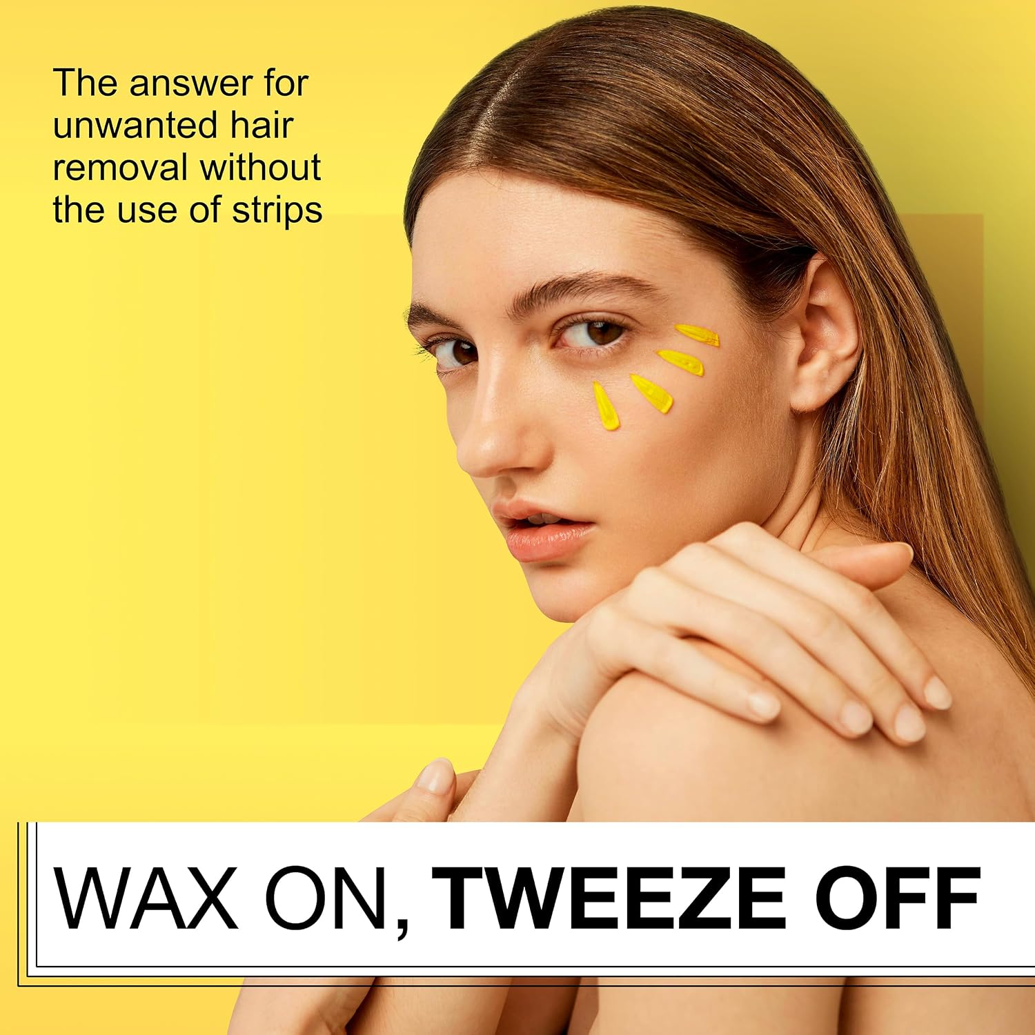 No Tweeze Hard Wax Hair Remover - All Natural Pure Beeswax Formula for Raising Eyebrows, Easy To Use Strip-Free Depilatory for Sensitive Skin, 4 oz