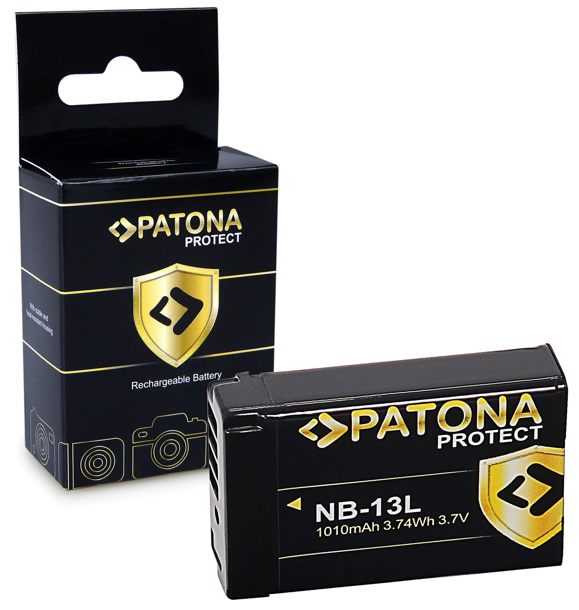 Batteria PATONA PREMIUM NB-13L 1010mAh – Compatibile Canon PowerShot E LEGRIA, Con Info-Chip E Massima Sicurezza