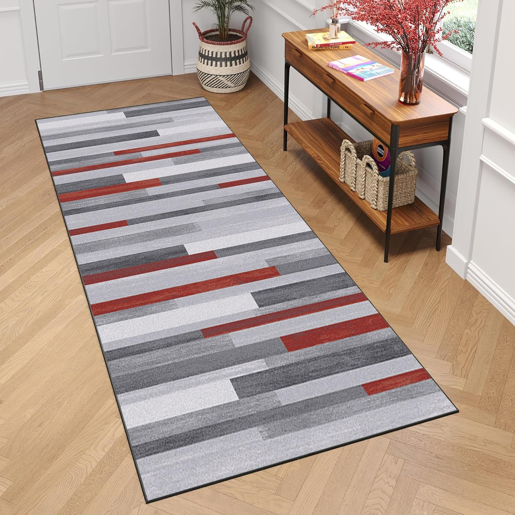 Alfombra para pasillo 88x220 lavable alfombra cocina antideslizante suave