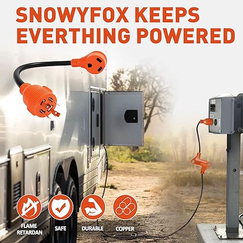 Miniatura 7 de Cable adaptador de generador RV de 30 amperios a 30 amperios, cable adaptador de 4 clavijas NEMA L14-30P con bloqueo macho a receptáculo hembra