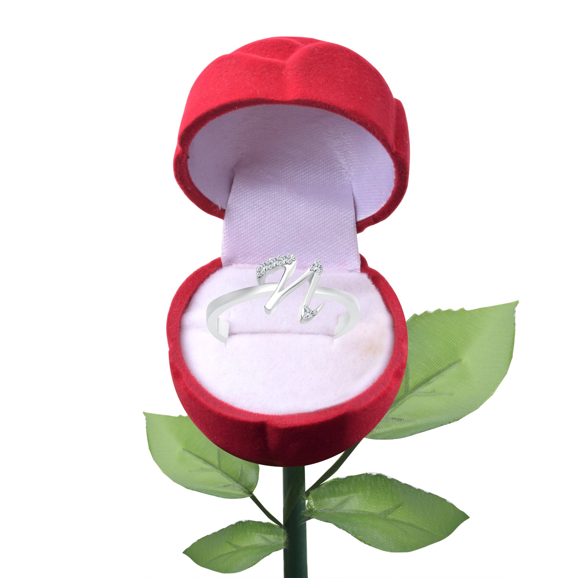 Vighnaharta Valentine Gift Initial LetterN Alphabet with Rose Ring Box CZ Rhodium Plated Alloy Finger Ring valentine day gift valentineday gift for her gift for him gift for women gift for men Girls and Women - [VFJ1188Rose10] (B09TWSHPMJ) Amazon Price History, Amazon Price Tracker