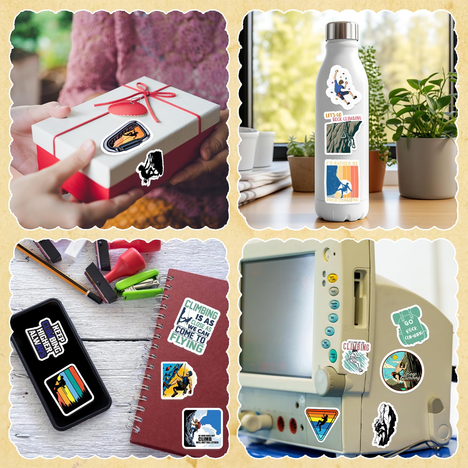 120 PCS Rock Climbing Stickers, Outdoor Extreme Adventure Sports Stickers for Water Bottles, Laptops, Suitcases, Skateboards, Car, Perfect Gifts for Climber, Adults, Teens and Kids - Image 4