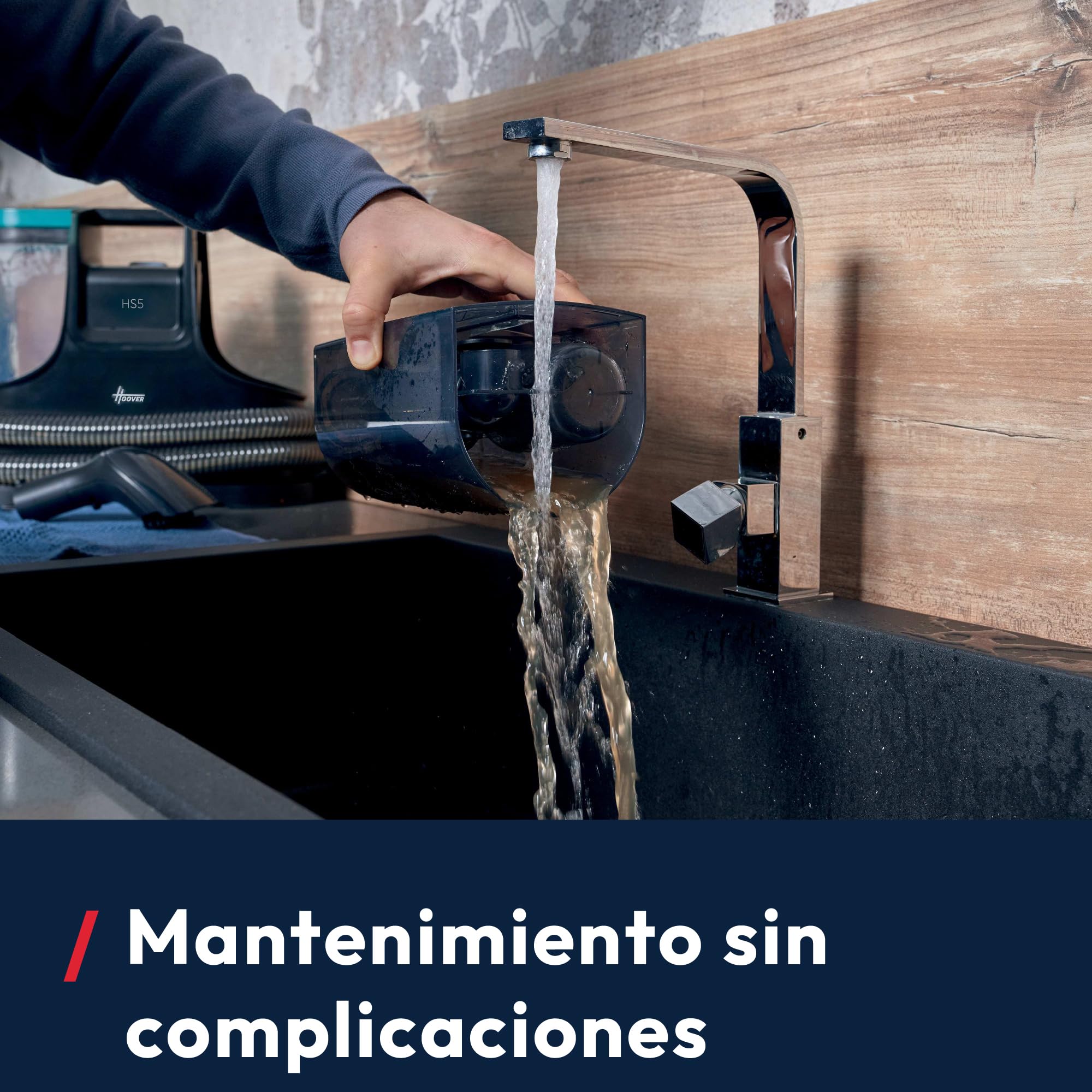 Hoover HS5 Limpiador de Manchas para Alfombras, Sofás y Cristales | Lava y Seca Tapizados, Compacta, Depósito 1,5L, Accesorio Ventanas, Ideal Manchas de Mascotas y Niños