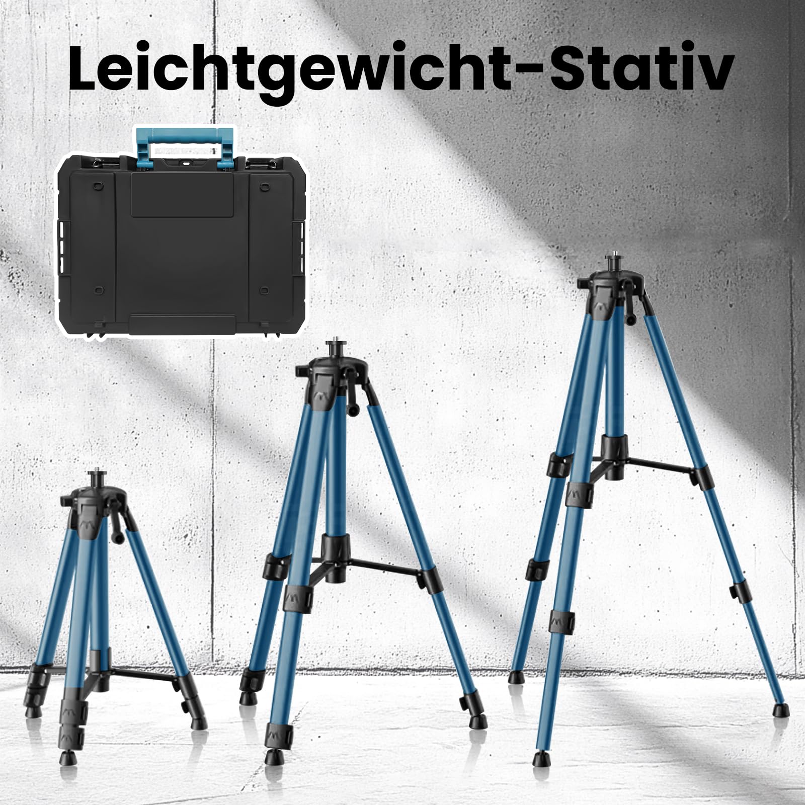 KEZERS Kreuzlinienlaser Set Mit Stativ - 4x360 Laserwasserwaage Mit Empfänger