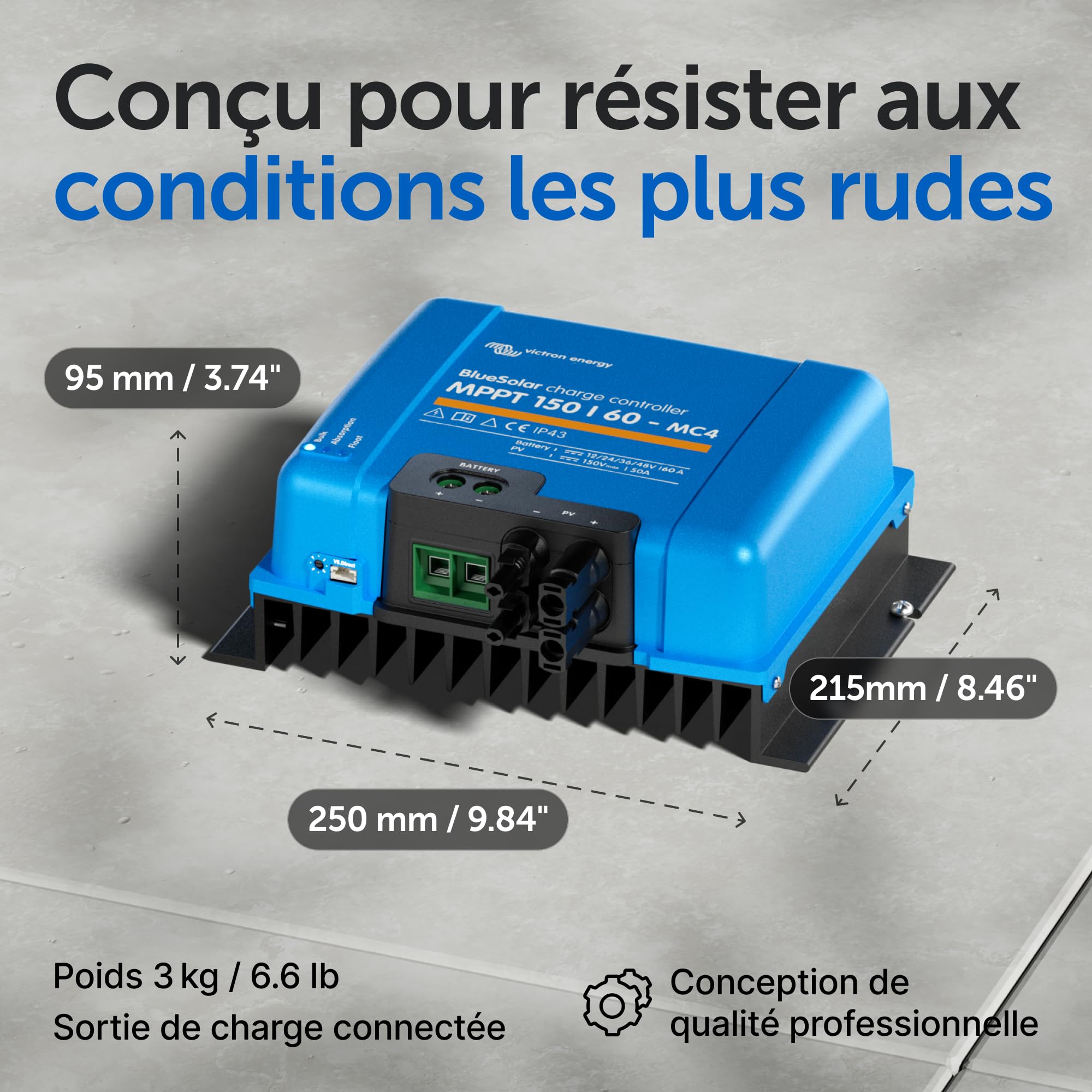 Victron Energy BlueSolar Contrôleur de Charge Solaire MPPT 150V 60 amp 12/24/36/48 Volt pour MC4