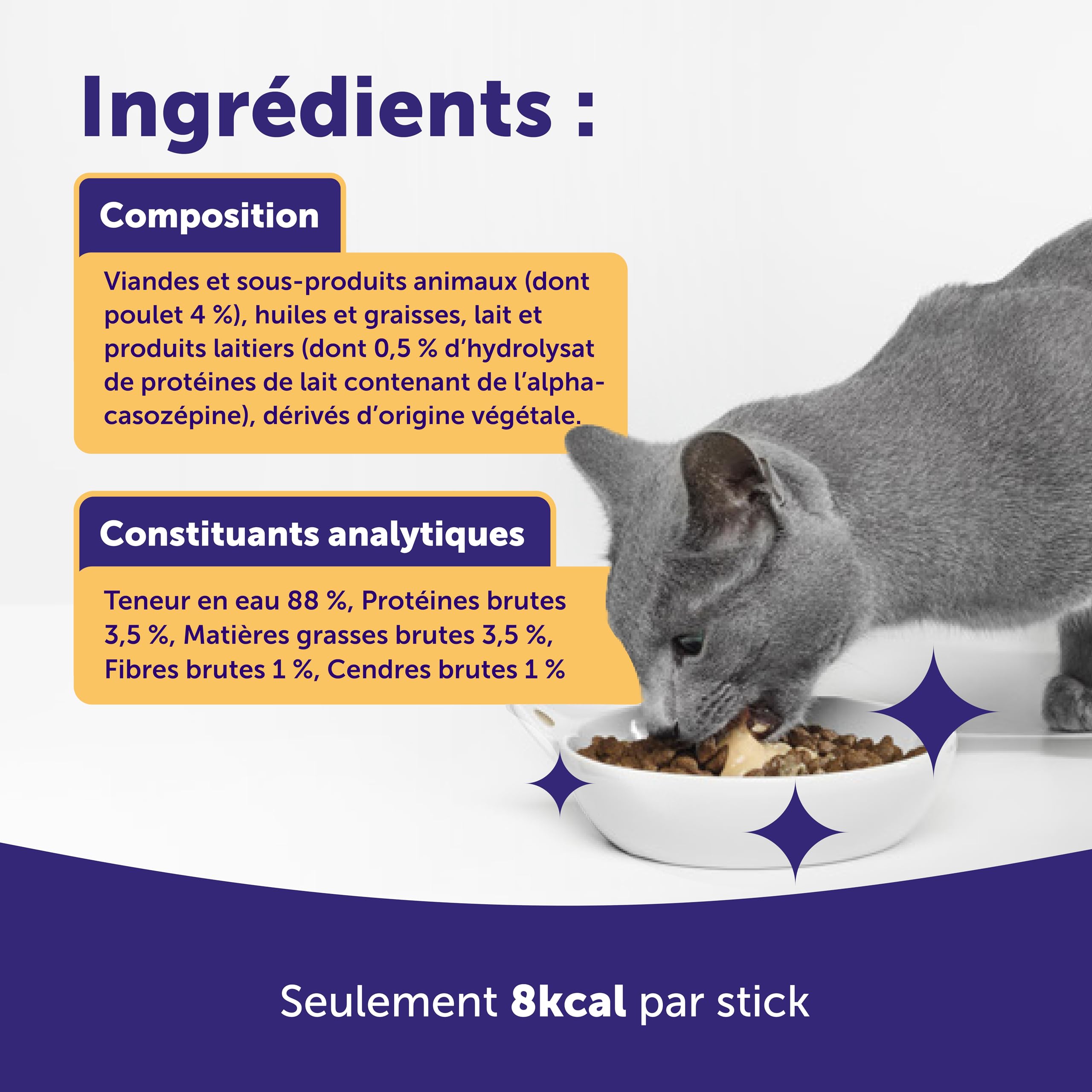 Happy Snack by FELIWAY - Pack de 5 boits - Friandise Onctueuse Relaxante pour Chat - Appréciée par 86% des Chats - sans Somnolence - Au Poulet - 30 Sticks de 15g