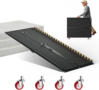 6 FT Portable Wheelchair Ramp-800LBS Heavy-Duty, High-Strength Aluminum Alloy with 4 Adjustable Legs, 4