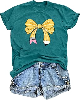 Teacher Shirts Women: Funny Teach Graphic T-Shirt Vintage Teaching Life Casual Short Sleeve Tees