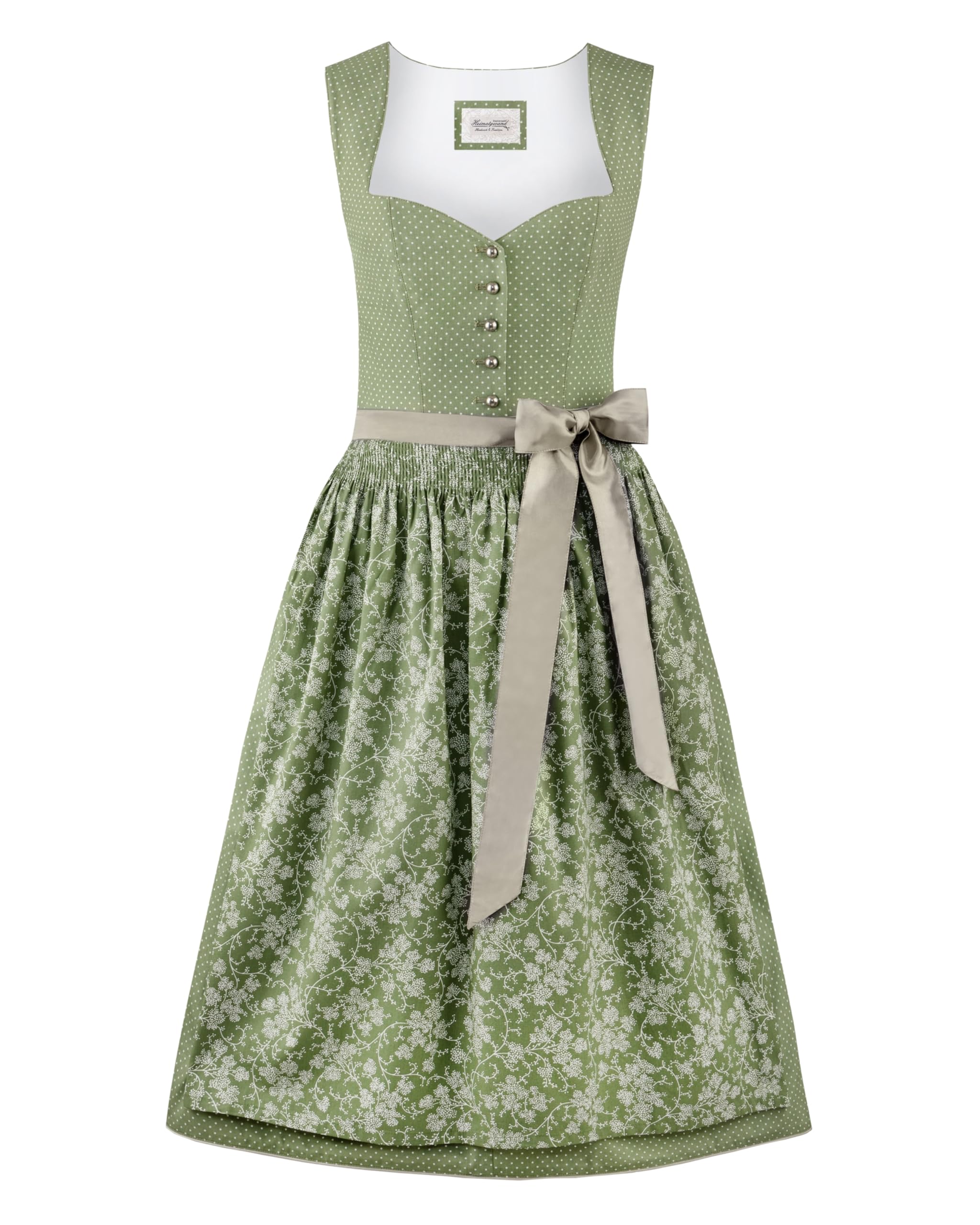 Stockerpoint Damen Dirndl Edonita I Größe 32-48 I Trachtenkleid mit liebevollen Details & Dirndlschürze I 100% Baumwolle I Bequem & pflegeleicht I Perfekt für Trachten & Festlichkeiten