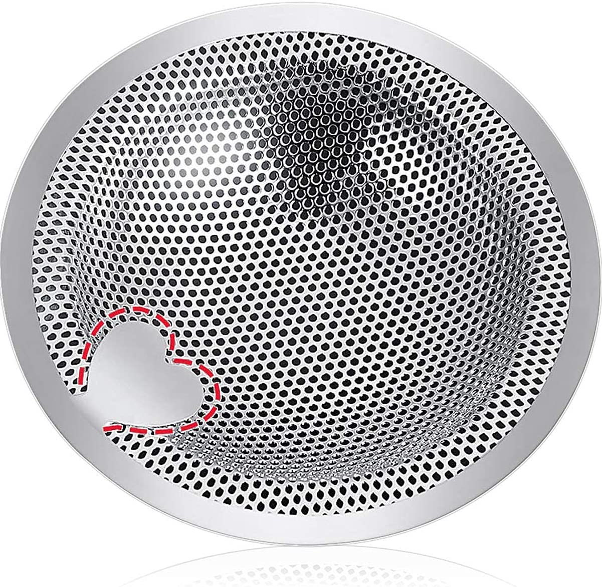 Kitchen Sink Strainer Basket Catcher with Upgrade Handle, Anti-Clogging Stainless Steel Drain Filter for Most 3-1/2 Inch Kitchen Drains