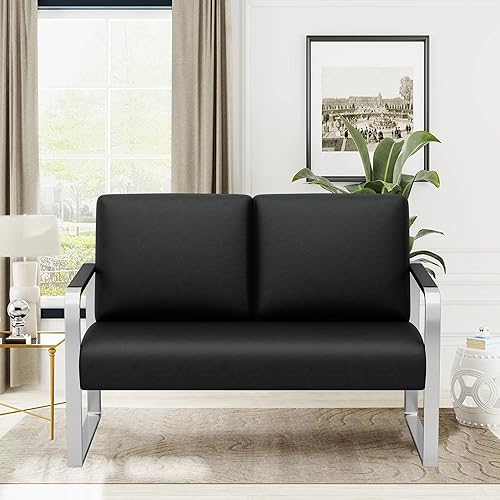 Miniatura 5 de HAOBO Home Sofá biplaza para sala de estar, sofá pequeño tapizado, de piel sintética, banqueta, banco para comedor, dormitorio, funiture