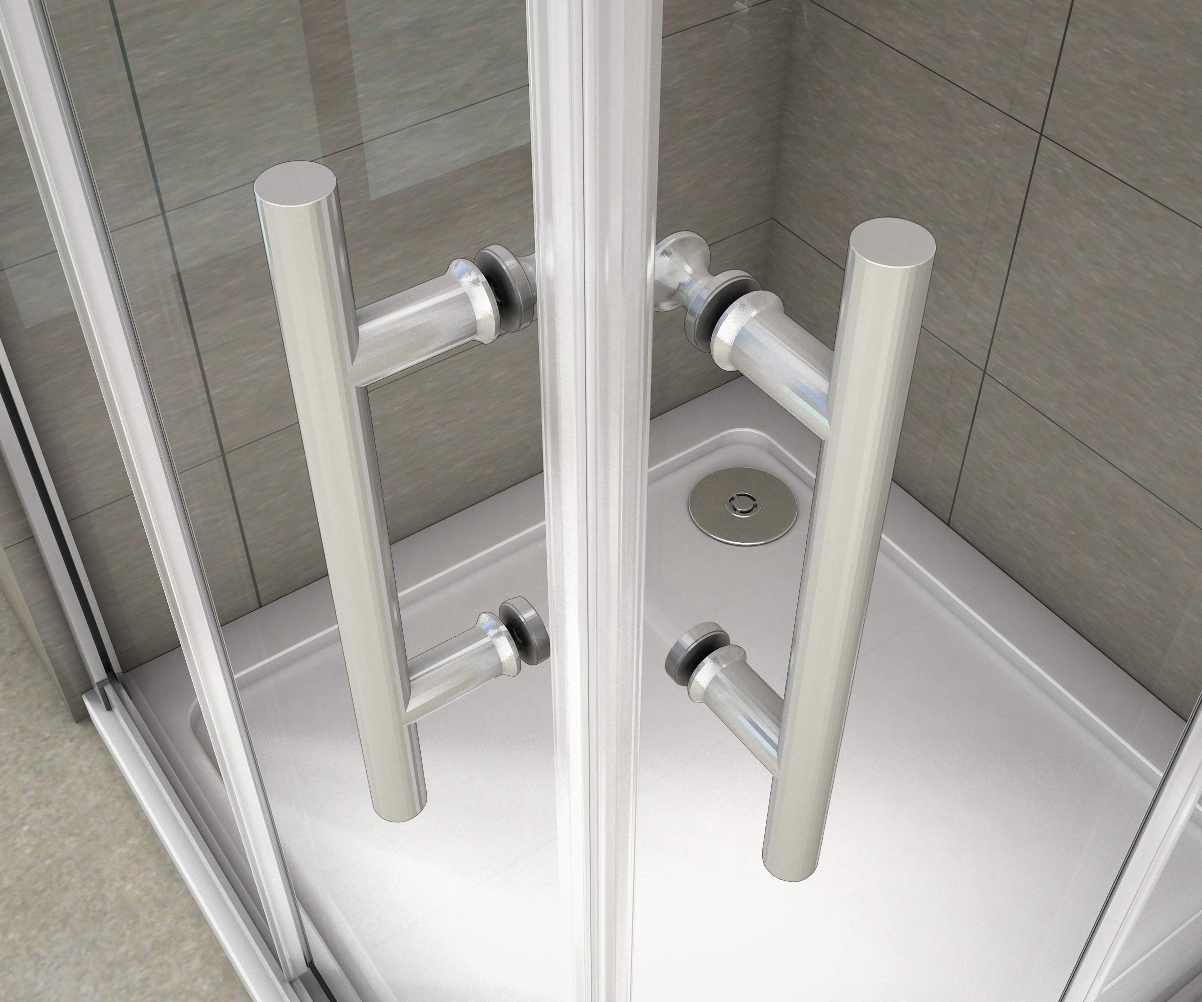 Box di vetro doccia angolare con doppie porte fissi e mobili scorrevoli che si aprono 70x90cm