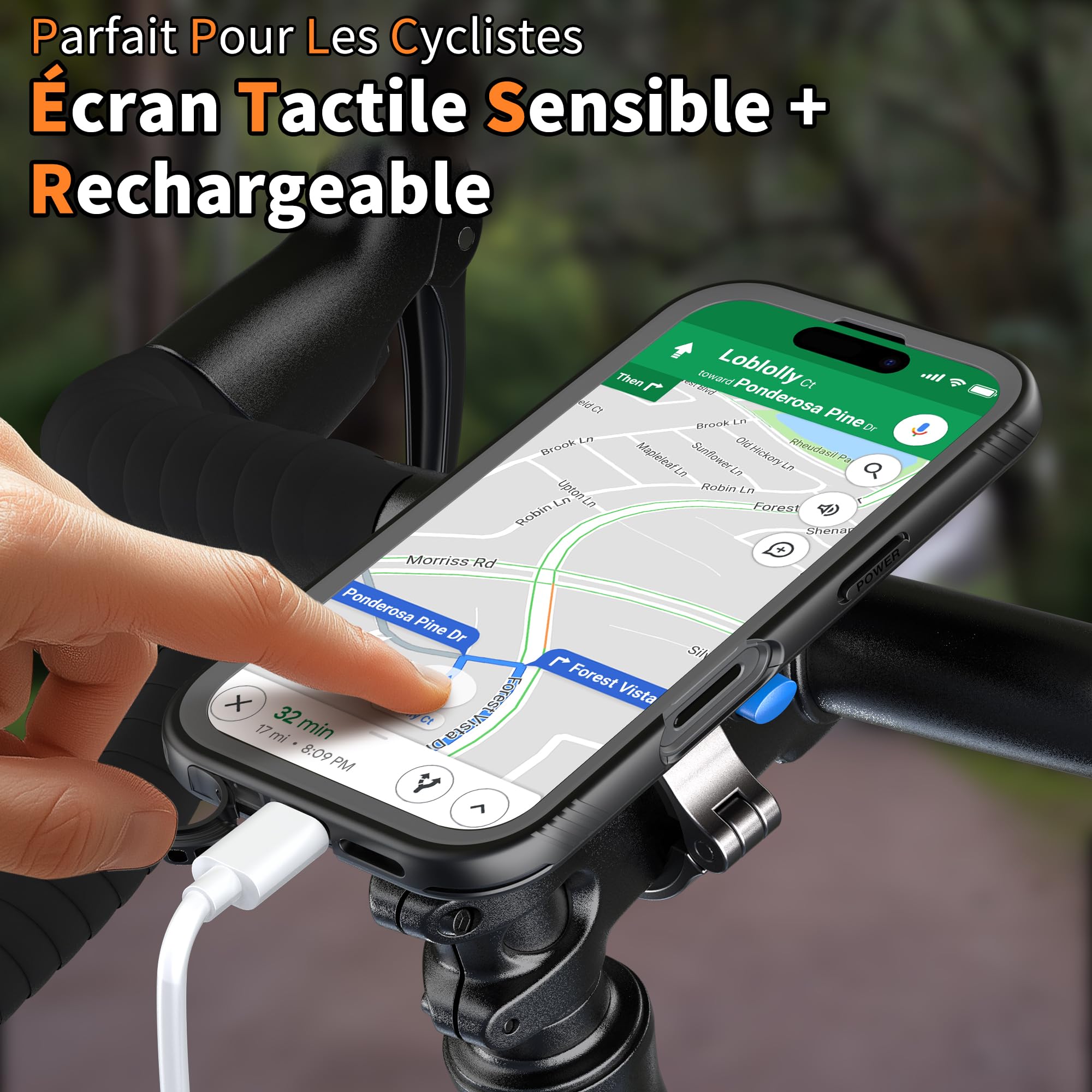 Cozycase Antykradzieżowe-Wodoszczelne-Szybkie Odblokowanie 1S do iPhone 15 Pro Max Uchwyt na Telefon do Roweru – Uchwyty Rowerowe na Kierownicę Motocykl Rower Szosowy Górski MTB Uchwyt