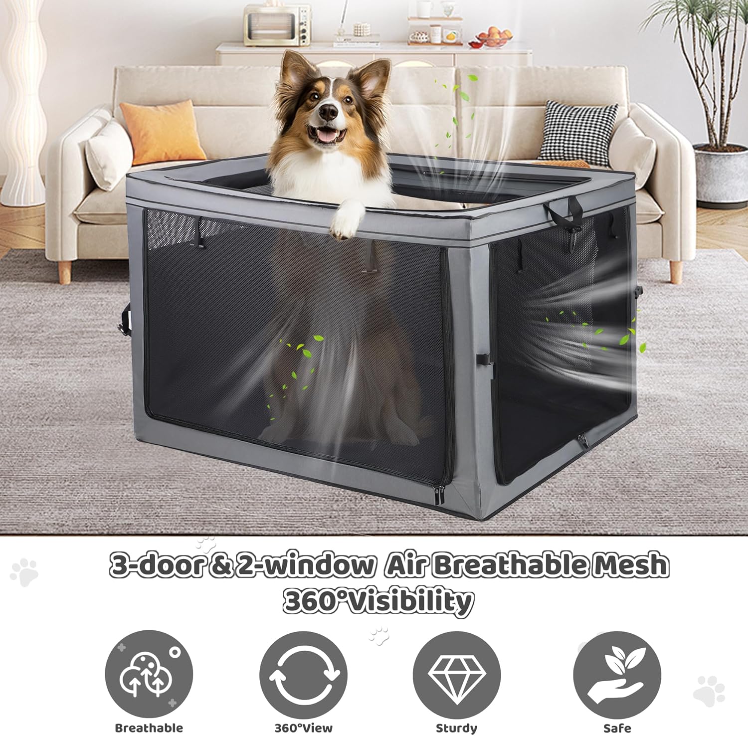 The Ultimate Foldable Pet Crate: Perfect for Travel and Home!