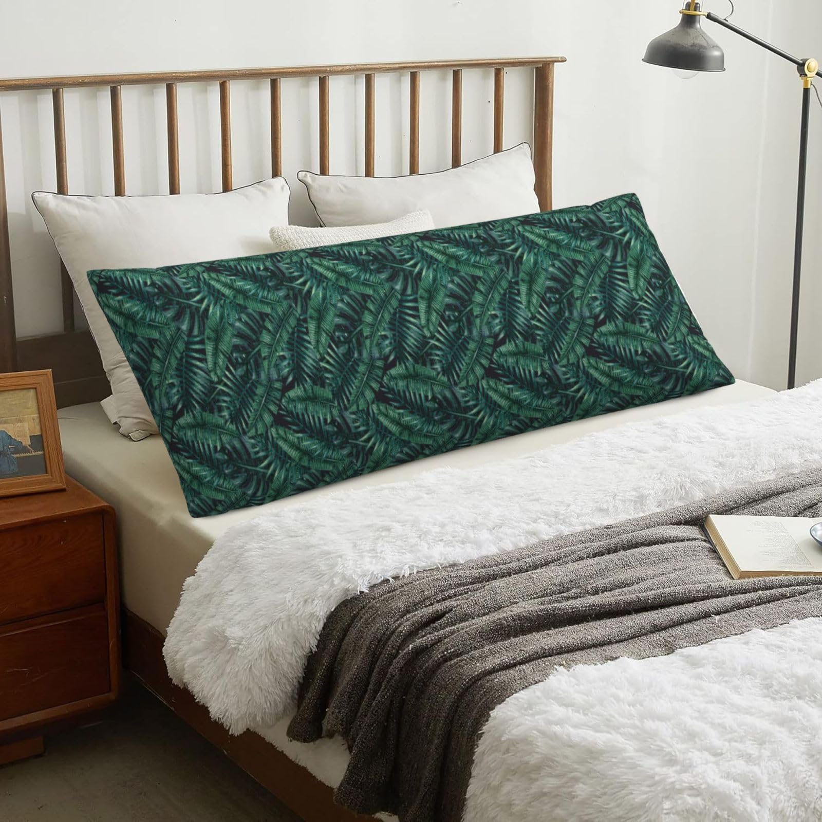 Watercolor Tropical Jungle, Body Pillow Cover with Zipper,Long Body Pillowcase 20 x 60 in