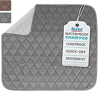 Sures Waterproof Incontinence Chair Pads 22x21 - Reusable Washable Seat Protectors for Chairs, Wheelchairs, Cars, Recliners (Gray, 1 Pack)