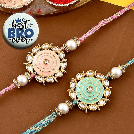 Flower Rakhi Combo Set of 2 for Raksha Bandhan