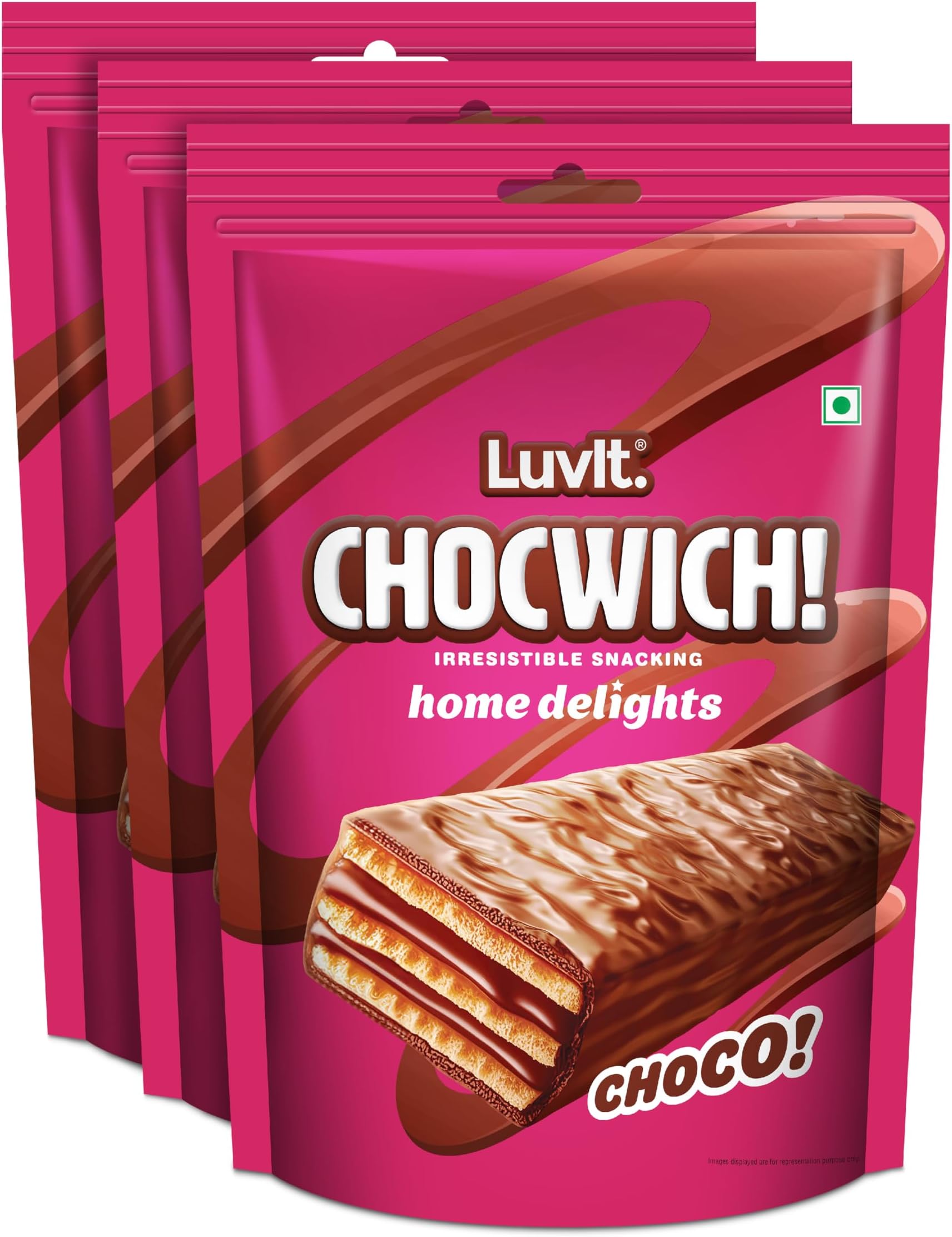 - Chocwich Home Delights Wafer Chocolates | Crunchy & Delicious | Homepack | Gift Combo | Pack Of 3-160 Gm Each