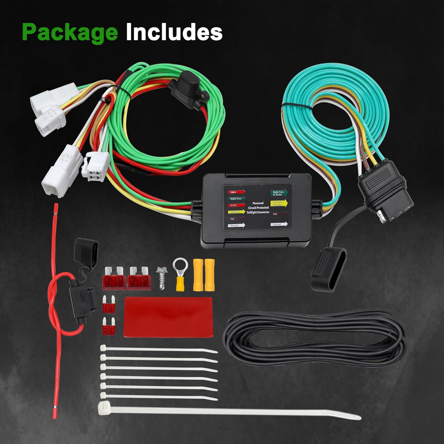 4-Way Trailer Wiring Harness Replacement for 56434 Fit for 2019-2025 Toyota RAV4 and 2021-2024 Toyota RAV4 Prime Trailer Towing Harness