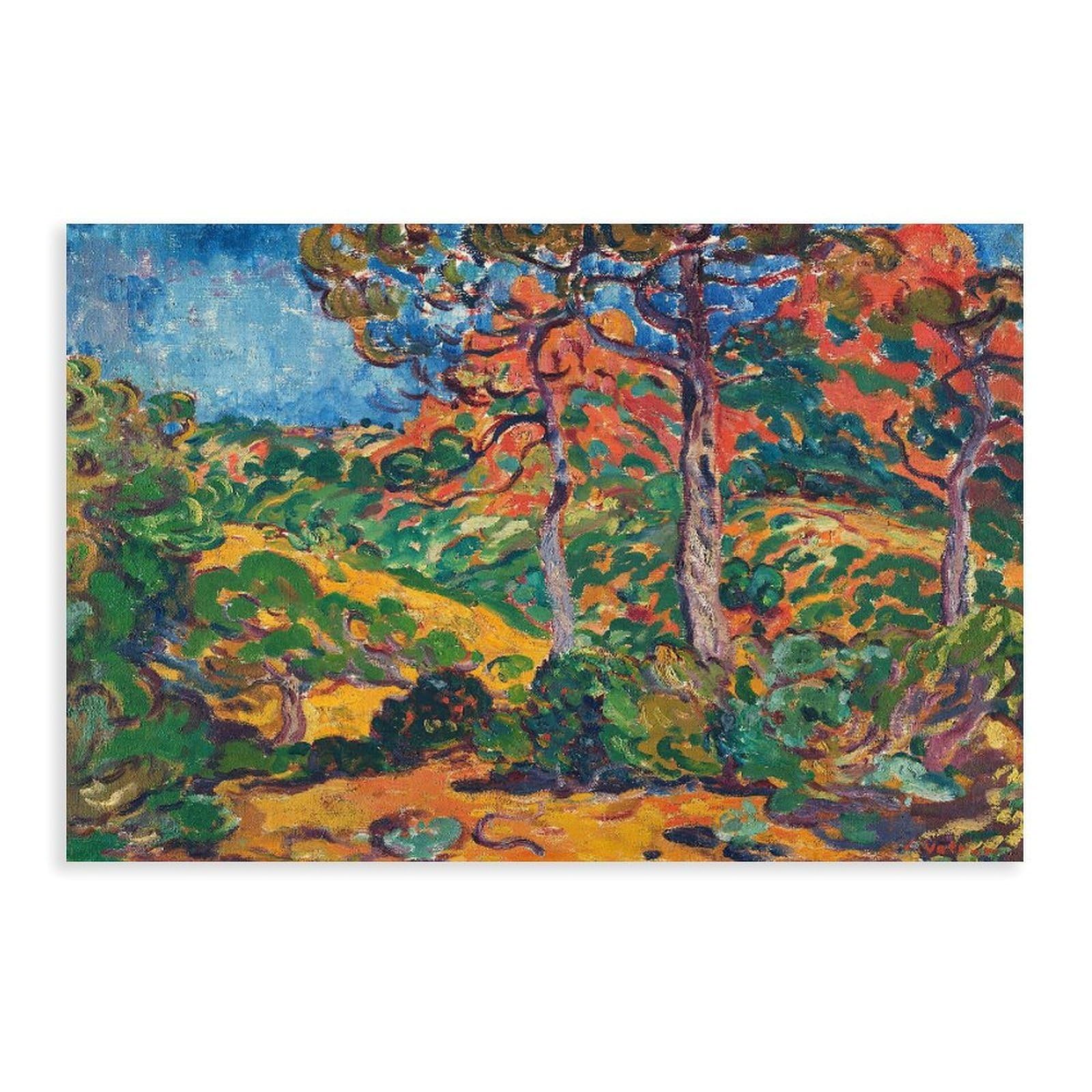 DFJyjFGJJ Louis Valtat,Sunlight Under The Trees 1909 Wall Decoration Poster Family Bar Restaurant Garage Cafe Art Sign Gift 12" L X 18" W