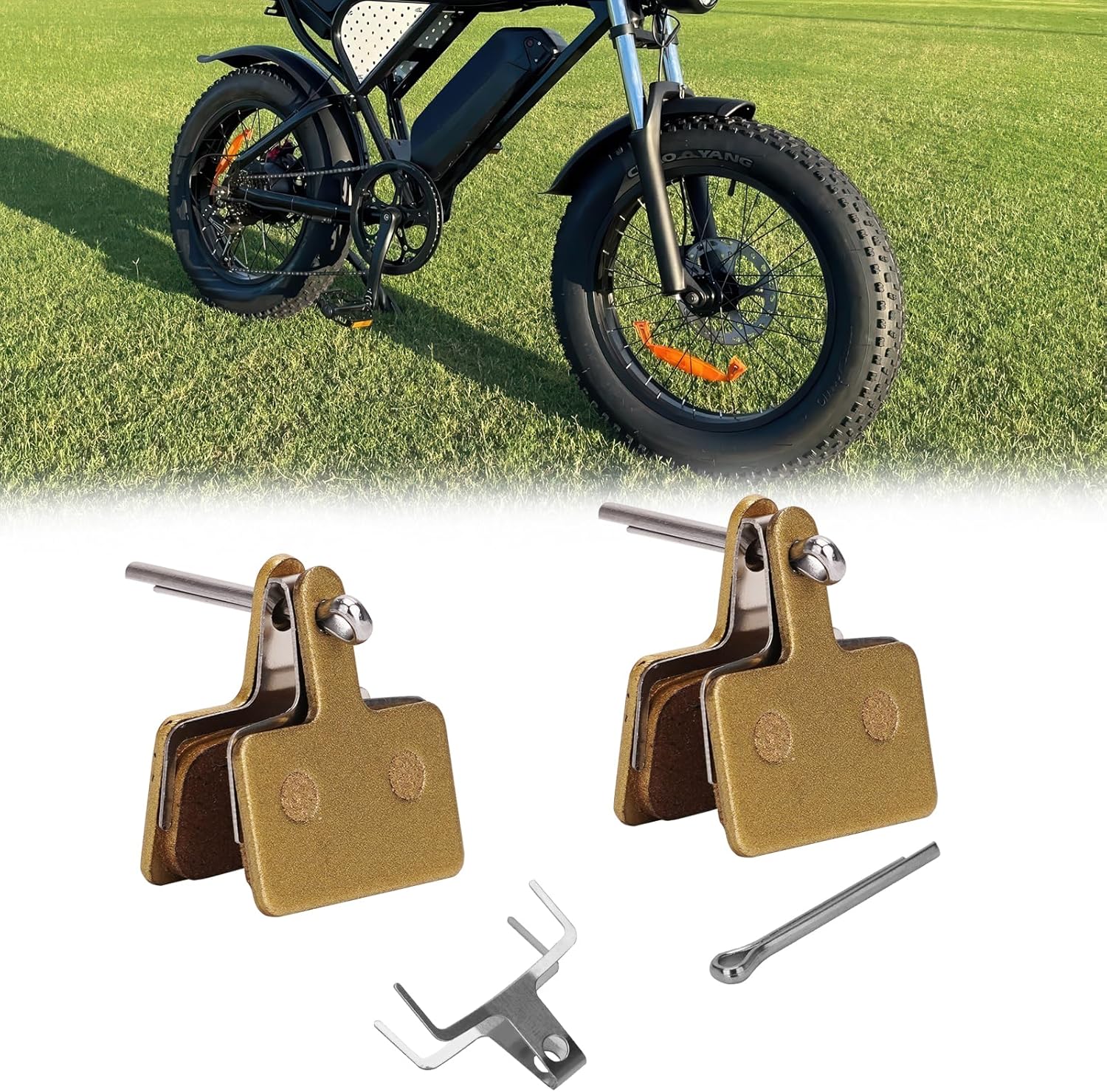 Front/Rear E-Bike Brake Pads, Semi-Metalic Bike Pad for Ridstar Q20 MINI / H20 / Q20 Lite Electric Bike, Accessories for Ridstar
