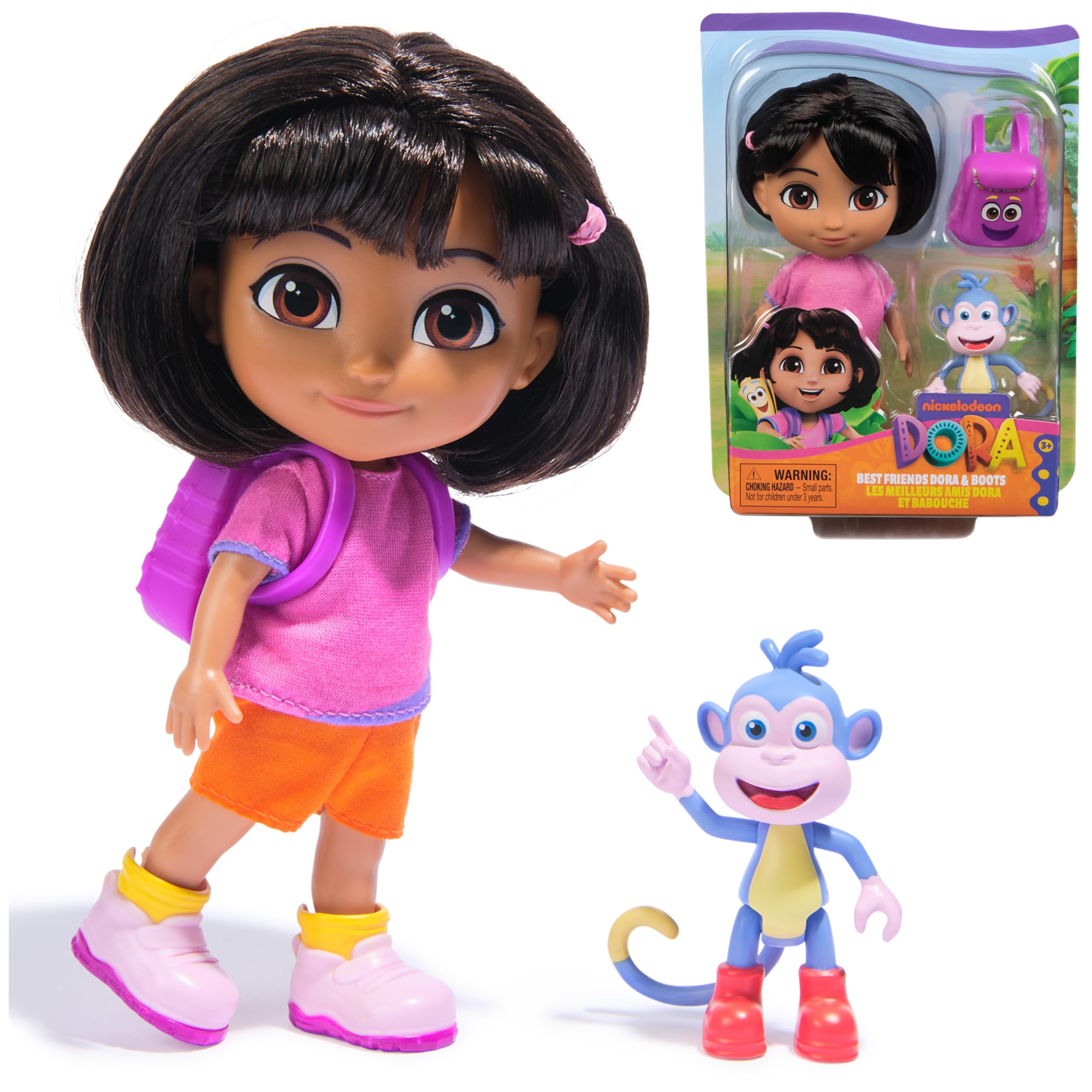 Dora, Best Friends Dora & Boots Set, 6-inch Doll with Clothes