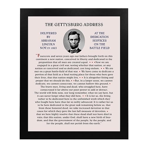 Miniatura 6 de Abraham Lincoln-"The Gettysburg Address US Historical Wall Art Poster, This American Civil War Patriotic Wall Art Print Is Ideal Wall Decor For