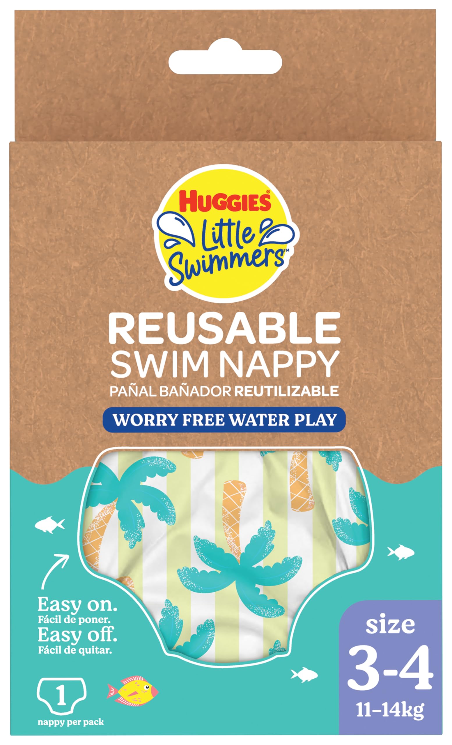 Huggies Little Swimmers, rozmiar 3-4 (7-15 kg), 1 pieluszka wielokrotnego użytku z tropikalnym wzorem