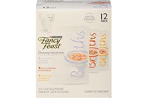 Indulge Your Furry Companion with Fancy Feast Lickable Broths Variety Pack: A...