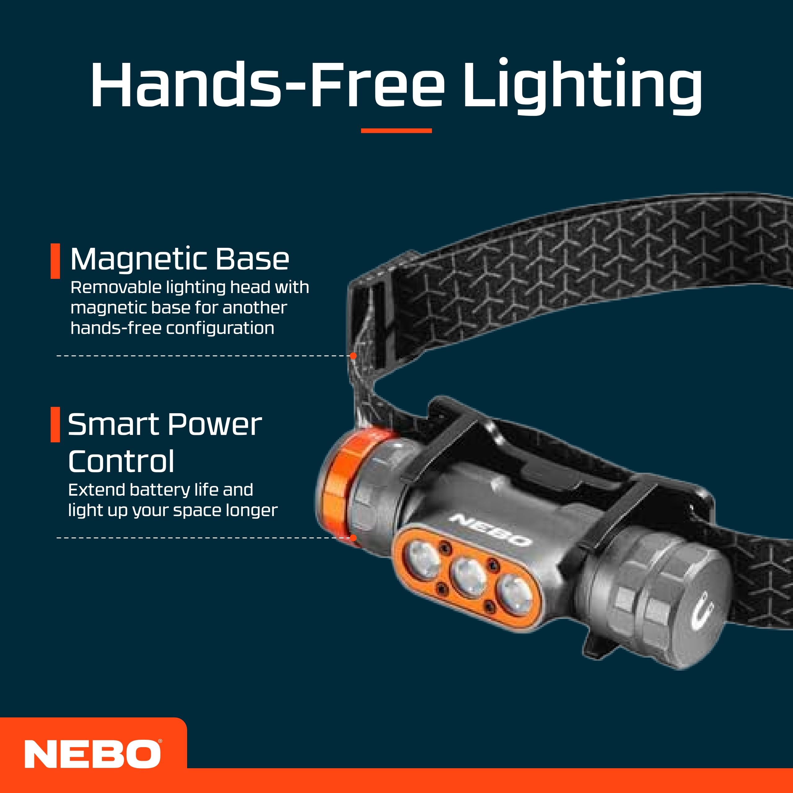 NEBO Transcend 1500 Rechargeable Headlamp, Grey, no-size - Image 2