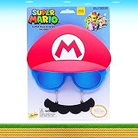 Vista 13 de Sun-Staches Gafas de sol oficiales de Super Mario Mario Luigi Peach Bowser Yoshi Wario o Waluigi accesorio de disfraz Se adapta a la mayoría