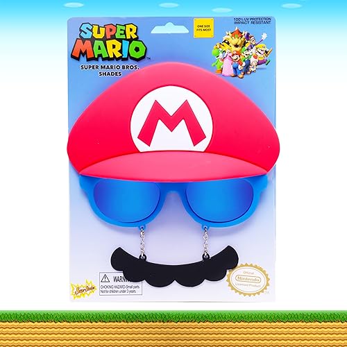 Miniatura 13 de Sun-Staches Gafas de sol oficiales de Super Mario Mario Luigi Peach Bowser Yoshi Wario o Waluigi accesorio de disfraz Se adapta a la mayoría